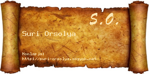 Suri Orsolya névjegykártya